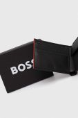 Шкіряний гаманець BOSS чоловічий колір чорний (3482412)
