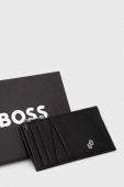 Шкіряний гаманець BOSS чоловічий колір чорний (3558243)