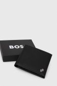 Шкіряний гаманець BOSS чоловічий колір чорний (3558244)