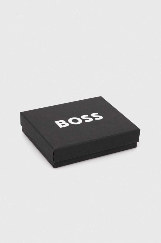 Шкіряний гаманець BOSS чоловічий колір чорний (3482415) фото 4
