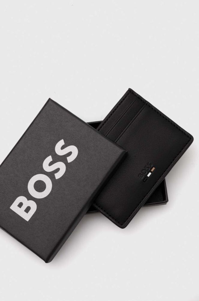 Чохол на банківські карти BOSS колір чорний (3482417) фото 3