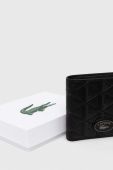 Шкіряний гаманець Lacoste чоловічий колір чорний (3520254)