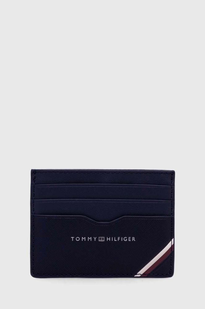 Шкіряний чохол на банківські карти Tommy Hilfiger колір синій (3442562)