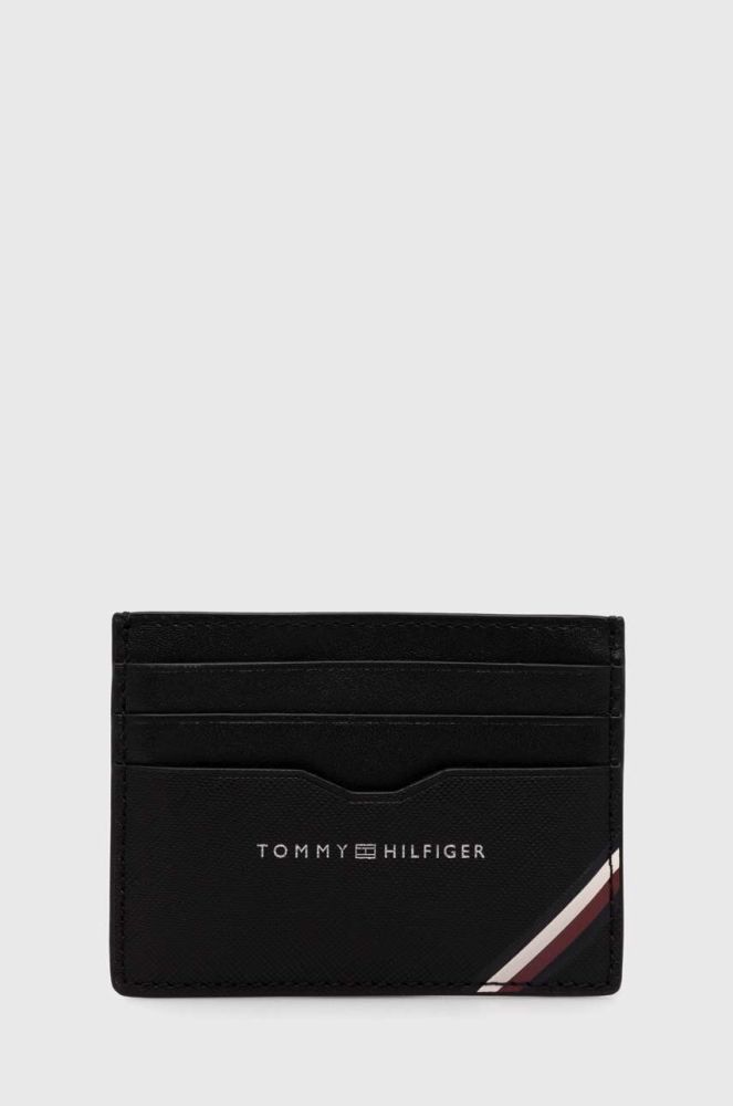 Шкіряний чохол на банківські карти Tommy Hilfiger колір чорний (3442561)