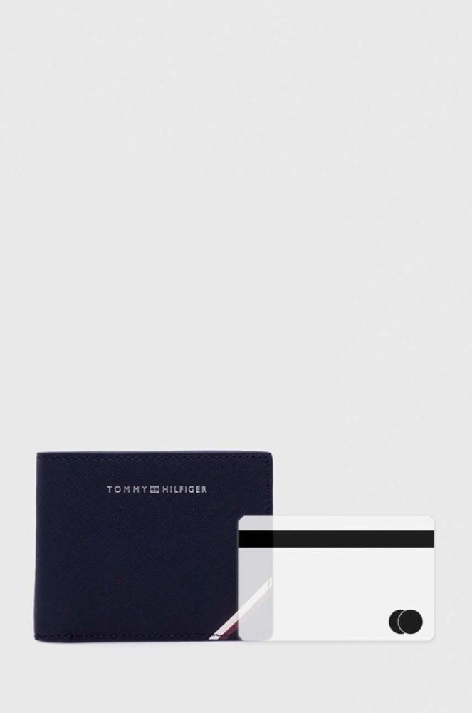 Шкіряний гаманець Tommy Hilfiger чоловічий колір синій (3442564) фото 5