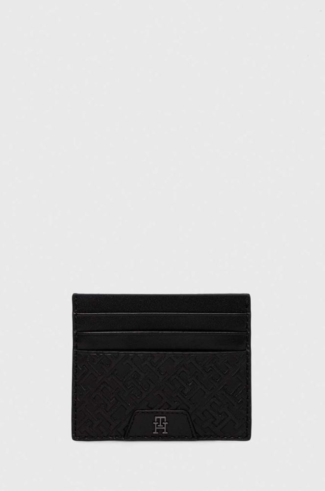 Шкіряний чохол на банківські карти Tommy Hilfiger колір чорний (3471215)