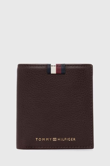 Шкіряний гаманець Tommy Hilfiger чоловічий колір коричневий (3416053)
