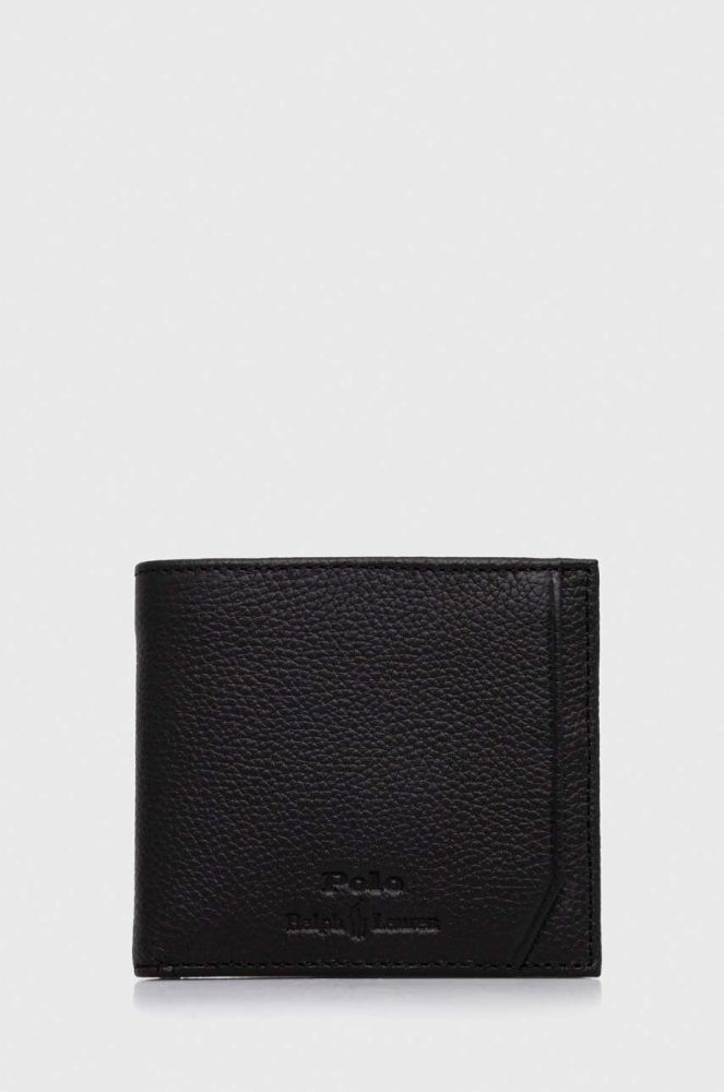 Шкіряний гаманець Polo Ralph Lauren чоловічий колір чорний (3593520)