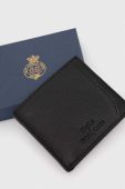 Шкіряний гаманець Polo Ralph Lauren чоловічий колір чорний (3593520)
