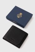 Шкіряний гаманець Polo Ralph Lauren чоловічий колір чорний (3606932)