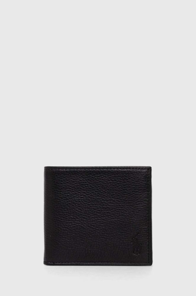 Шкіряний гаманець Polo Ralph Lauren чоловічий колір чорний (3386191)