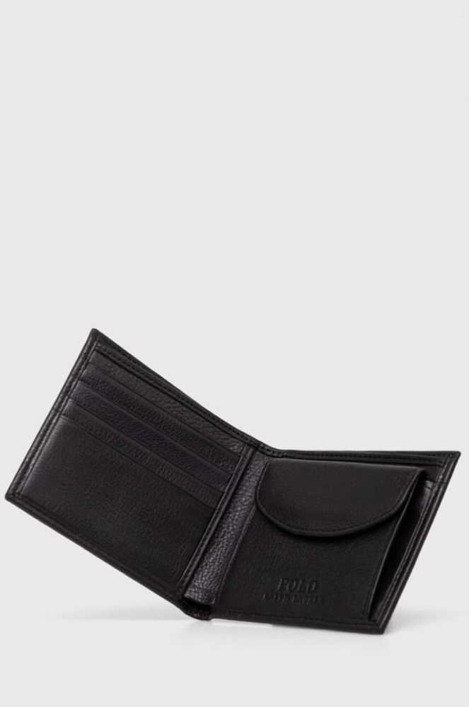 Шкіряний гаманець Polo Ralph Lauren чоловічий колір чорний (3386191) фото 3