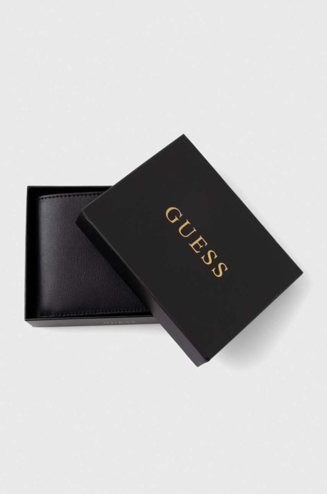 Шкіряний гаманець Guess чоловічий колір чорний (3610261) фото 4