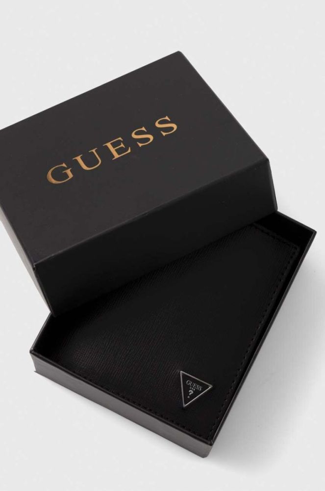 Шкіряний гаманець Guess чоловічий колір чорний (3610262) фото 4
