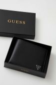 Шкіряний гаманець Guess чоловічий колір чорний (3651236)
