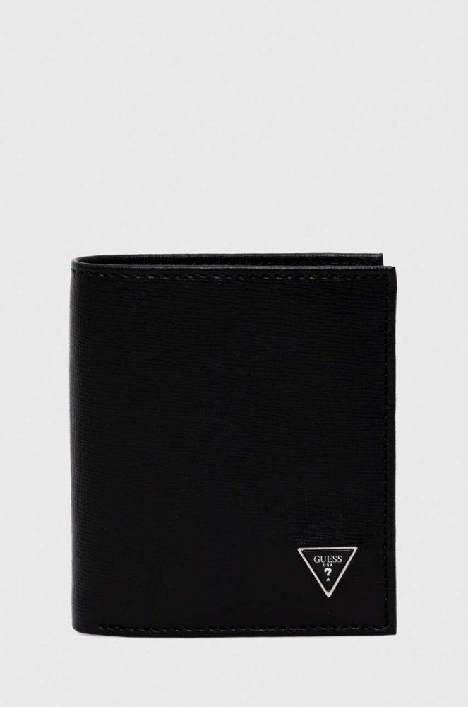 Шкіряний гаманець Guess чоловічий колір чорний (3618353)