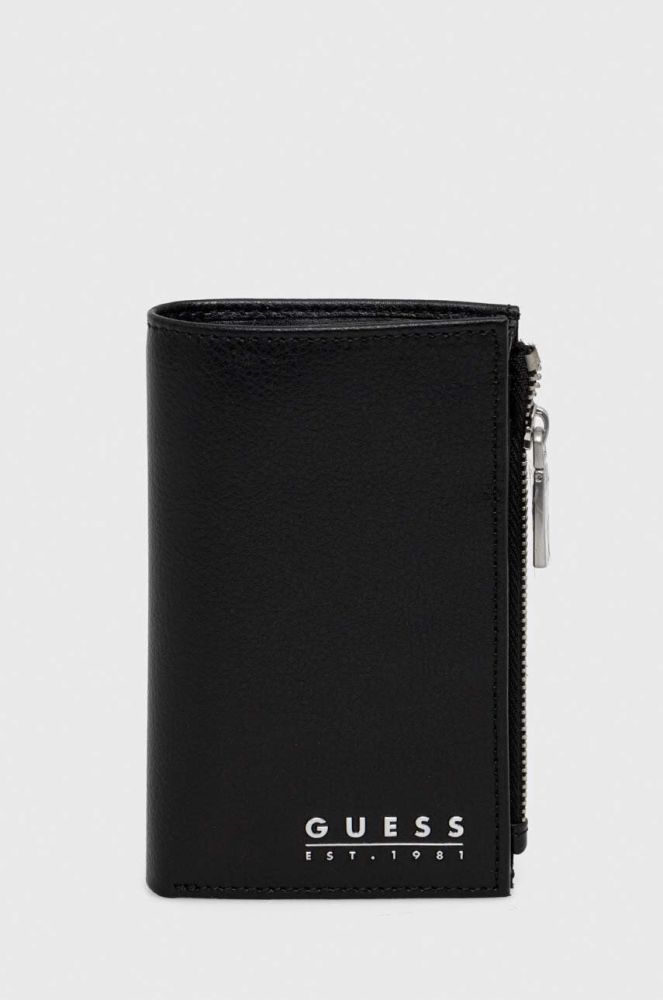 Шкіряний гаманець Guess чоловічий колір чорний (3651238)