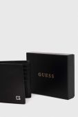 Шкіряний гаманець Guess чоловічий колір чорний (3474313)