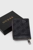 Шкіряний гаманець Guess чоловічий колір сірий (3648342)