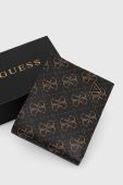 Шкіряний гаманець Guess чоловічий колір коричневий (3648345)