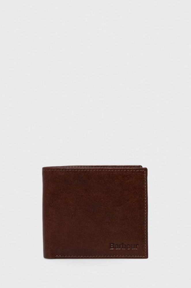 Шкіряний гаманець Barbour чоловічий колір коричневий (3575541)