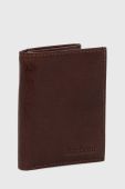Шкіряний гаманець Barbour чоловічий колір коричневий (3648348)