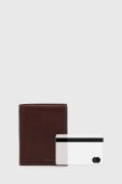 Шкіряний гаманець Barbour чоловічий колір коричневий (3648348)