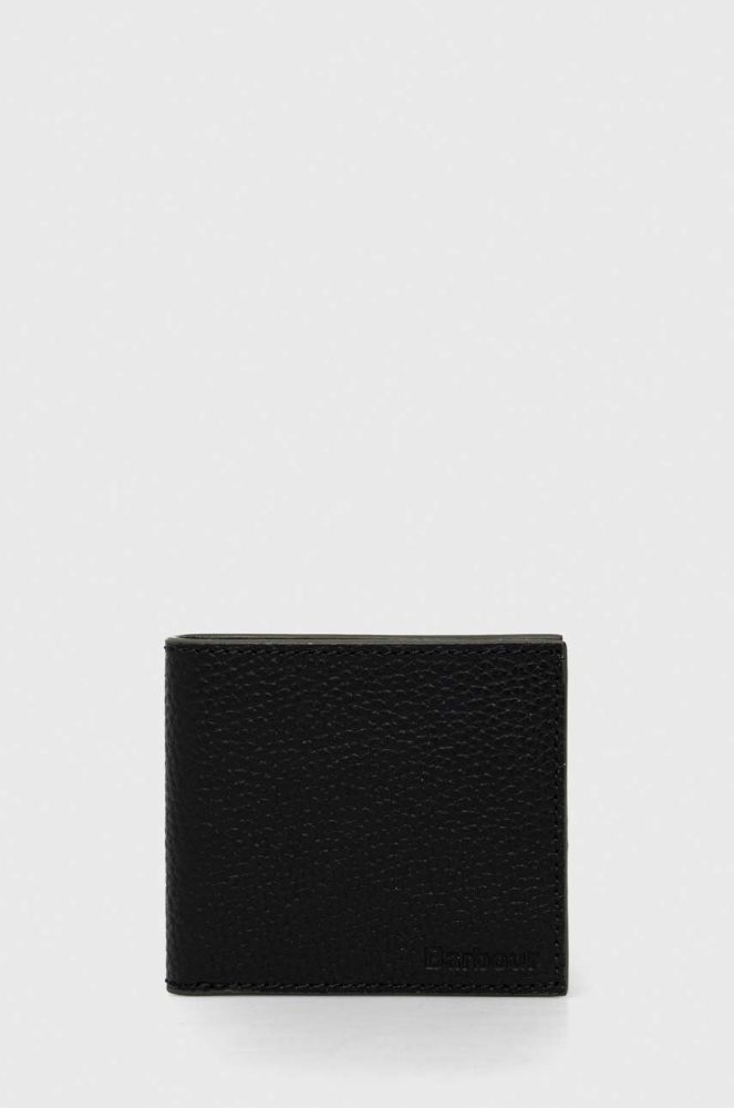 Шкіряний гаманець Barbour чоловічий колір чорний (3575542)