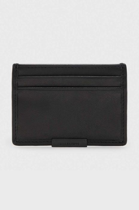 Шкіряний чохол на банківські карти AllSaints DOVE CARDHOLDER колір чорний