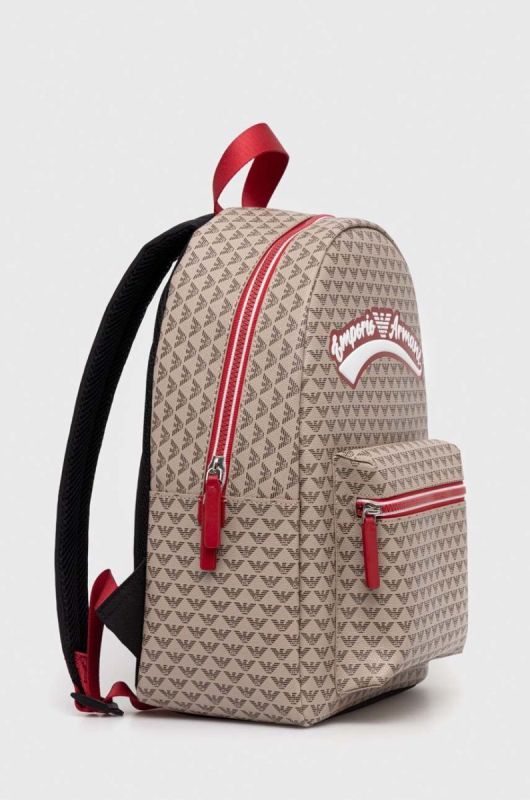 Дитячий рюкзак Emporio Armani колір бежевий великий візерунок фото 2