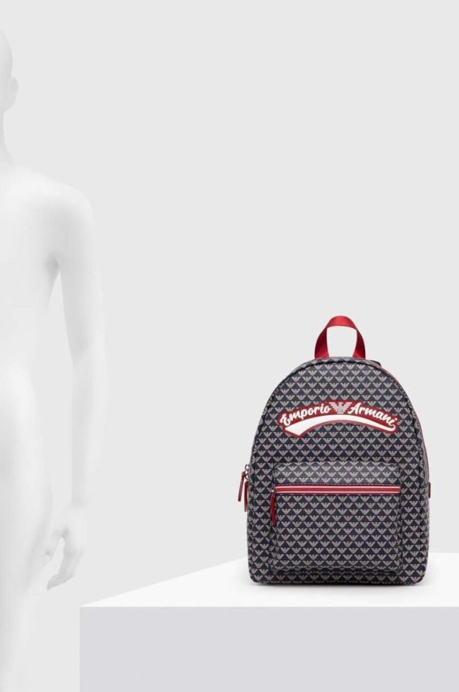 Дитячий рюкзак Emporio Armani колір синій великий візерунок фото 6