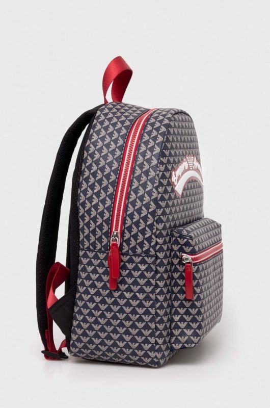 Дитячий рюкзак Emporio Armani колір синій великий візерунок фото 2