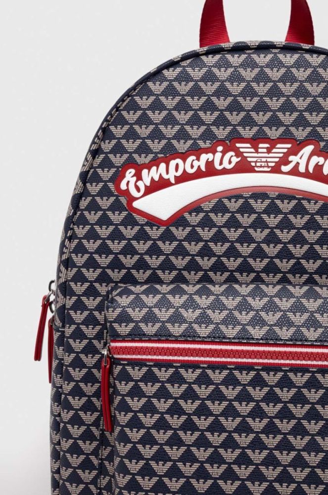 Дитячий рюкзак Emporio Armani колір синій великий візерунок фото 4