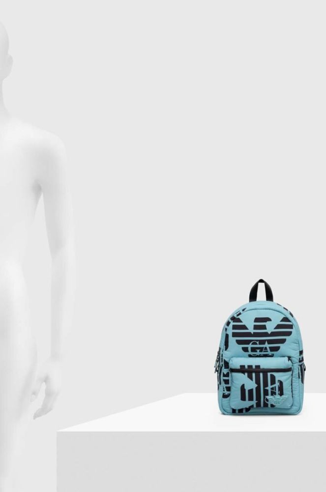 Дитячий рюкзак Emporio Armani великий візерунок колір блакитний фото 6