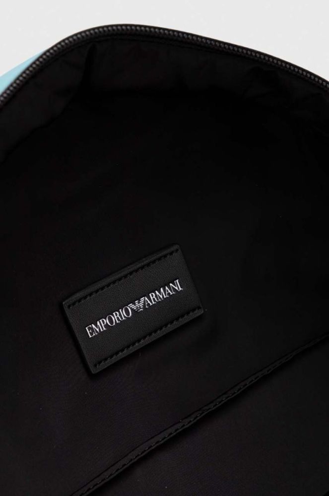 Дитячий рюкзак Emporio Armani великий візерунок колір блакитний фото 5