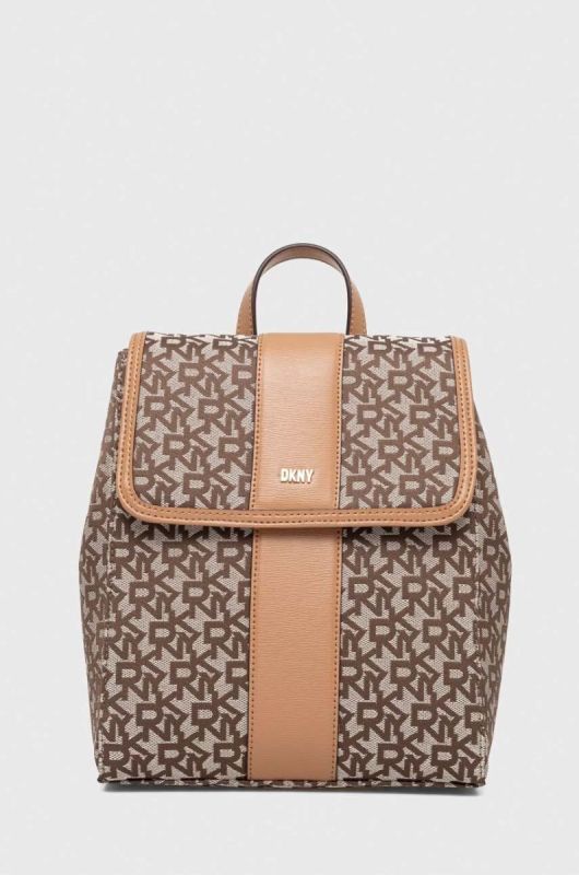 Рюкзак Dkny жіночий колір бежевий малий візерунок