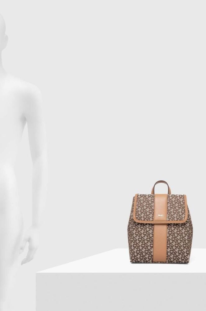 Рюкзак Dkny жіночий колір бежевий малий візерунок фото 6