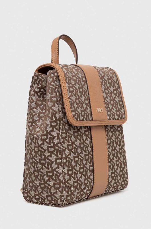 Рюкзак Dkny жіночий колір бежевий малий візерунок фото 2