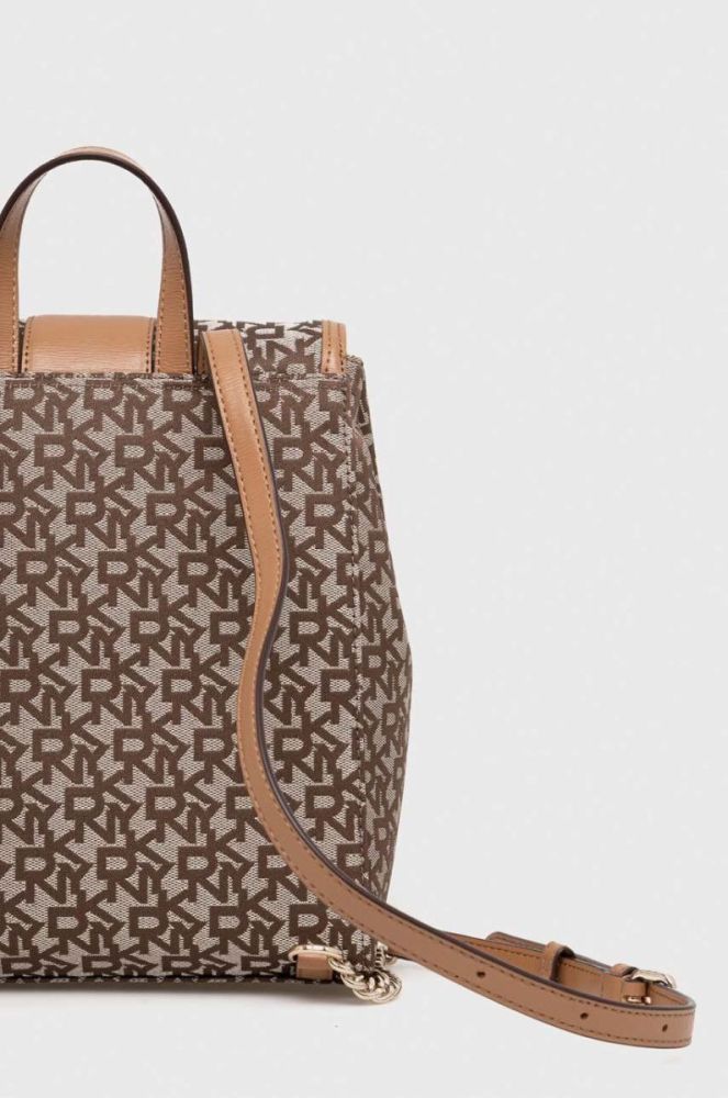 Рюкзак Dkny жіночий колір бежевий малий візерунок фото 3