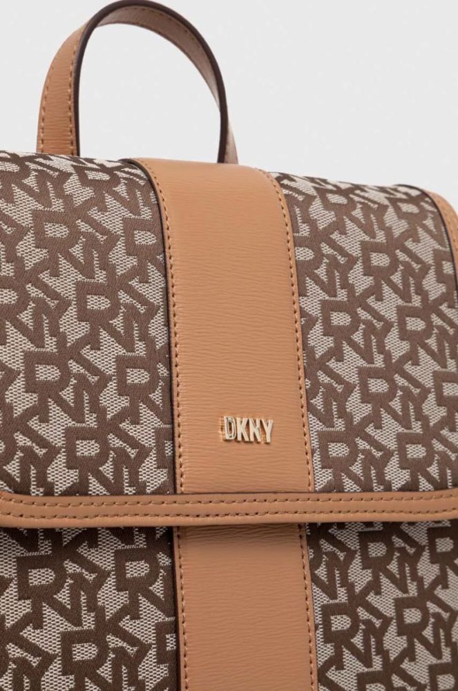 Рюкзак Dkny жіночий колір бежевий малий візерунок фото 4