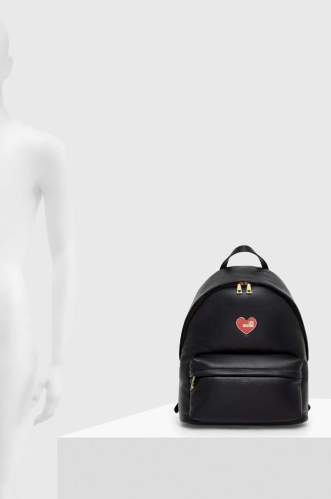 Рюкзак Love Moschino жіночий колір чорний великий однотонний фото 6