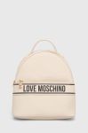 Рюкзак Love Moschino жіночий колір бежевий малий з принтом Рюкзак Love Moschino жіночий колір бежевий малий з принтом