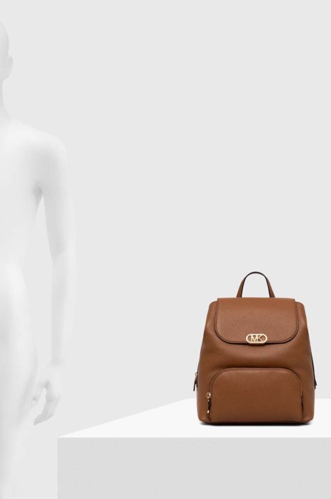 Шкіряний рюкзак MICHAEL Michael Kors жіночий колір коричневий малий однотонний (3459247) фото 6