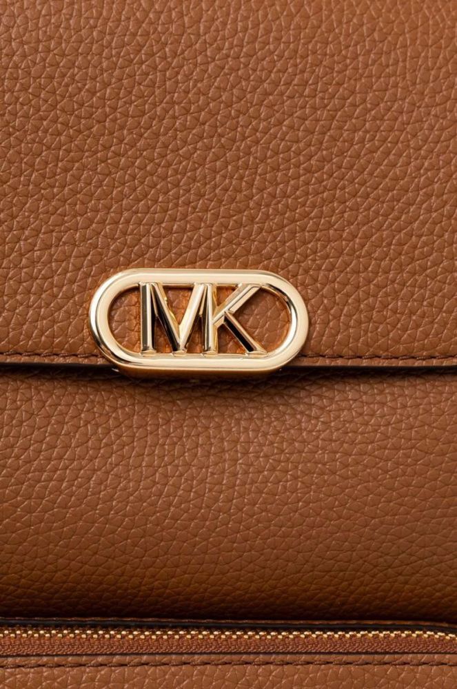 Шкіряний рюкзак MICHAEL Michael Kors жіночий колір коричневий малий однотонний (3459247) фото 3