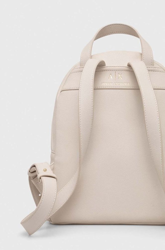 Рюкзак Armani Exchange жіночий малий однотонний колір бежевий фото 3