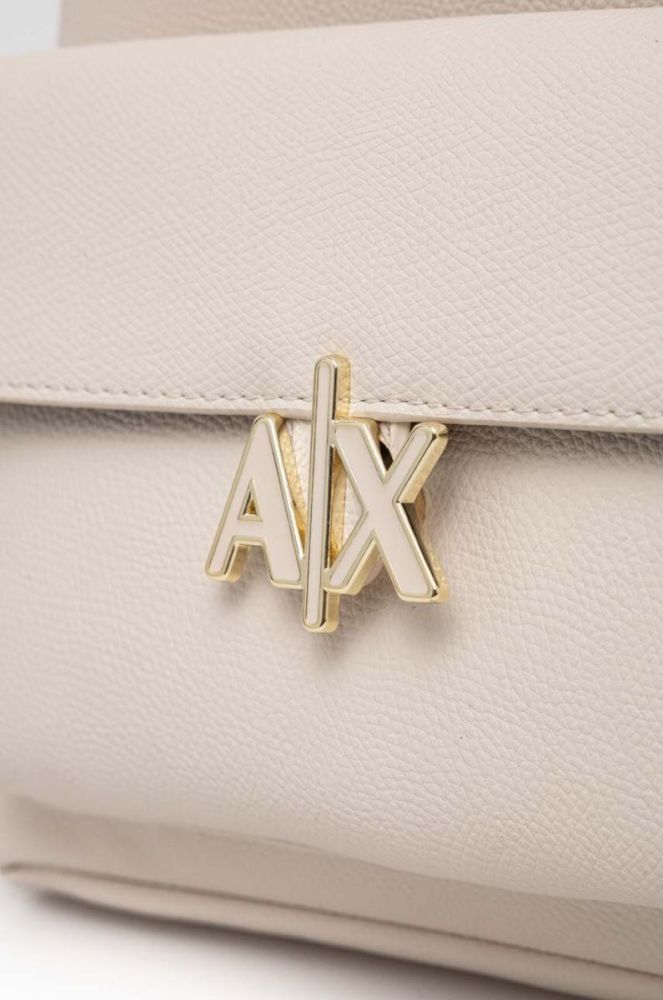 Рюкзак Armani Exchange жіночий малий однотонний колір бежевий фото 4