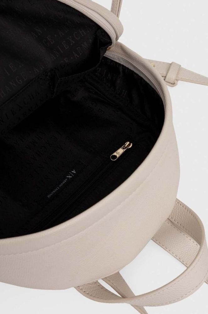 Рюкзак Armani Exchange жіночий малий однотонний колір бежевий фото 5