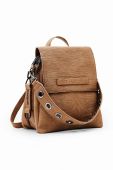 Рюкзак Desigual 23WAKP04 ACCESSORIES PU BACKPACK MINI жіночий колір коричневий малий з принтом Рюкзак Desigual 23WAKP04 ACCESSORIES PU BACKPACK MINI жіночий колір коричневий малий з принтом