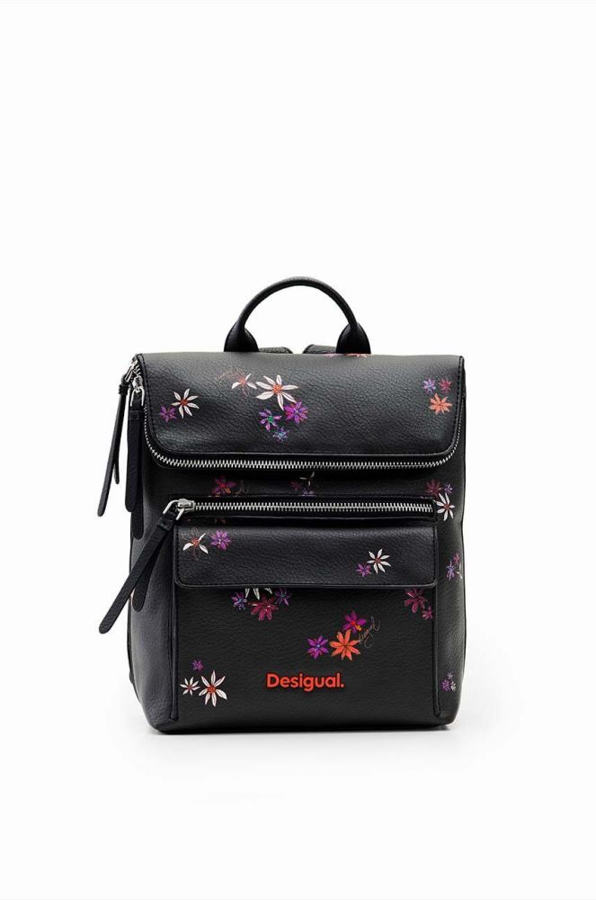 Рюкзак Desigual 23WAKP09 ACCESSORIES PU BACKPACK MINI жіночий колір чорний малий з принтом