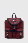 Рюкзак Tommy Jeans жіночий колір бордовий малий однотонний Рюкзак Tommy Jeans жіночий колір бордовий малий однотонний